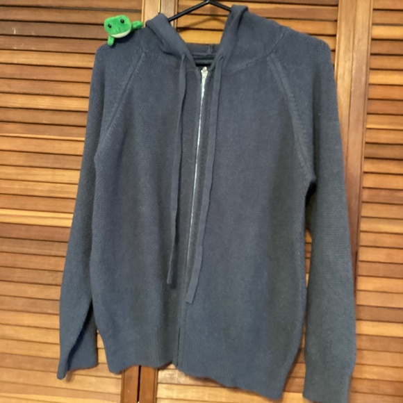 New cashmere blend zip hoodie cardigan, grey, one size (6-8), $45. Other colour - Picture 1 of 6